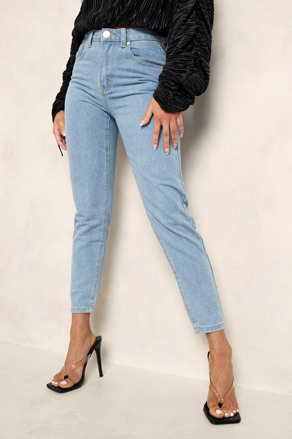 Petite High Rise Straight Leg Jeans